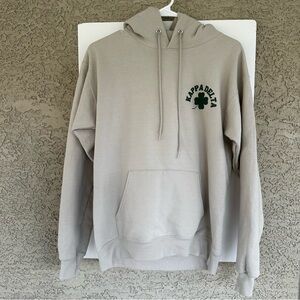 Kappa Delta Sorority Hoodie Hanes EcoSmart Small Beige “With Love, Kappa Delta”